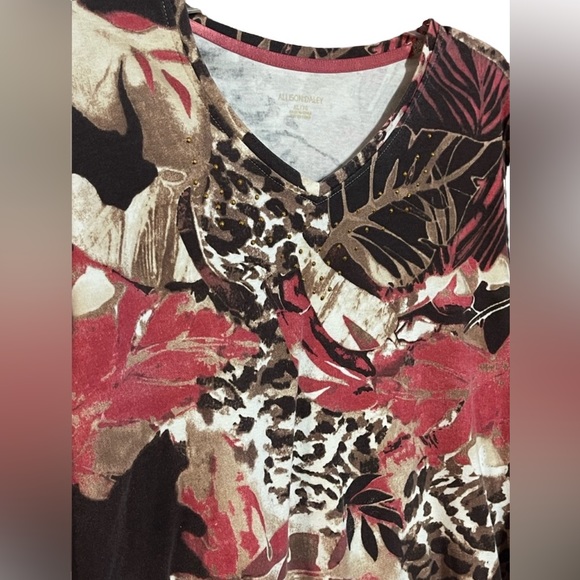 Allison Daley V Neck Quarter Sleeve Top Sz XL - Picture 3 of 6
